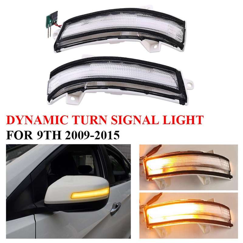 Car LED Dynamic Turn Signal Light Side Mirror Indicator for 9Th 2009-2015
