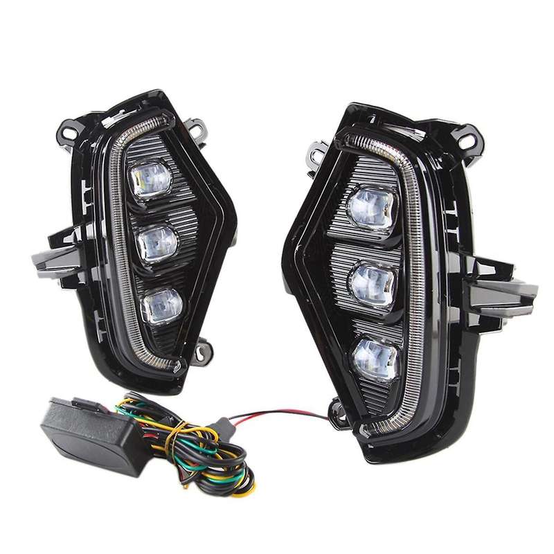 Car Led Fog Lamp Daytime Running Lamp for 2019-2021 Front Fog Light Turn Signal Daylight Accessories