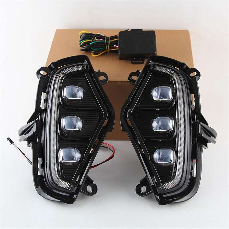 Car Led Fog Lamp Daytime Running Lamp for 2019-2021 Front Fog Light Turn Signal Daylight Accessorie