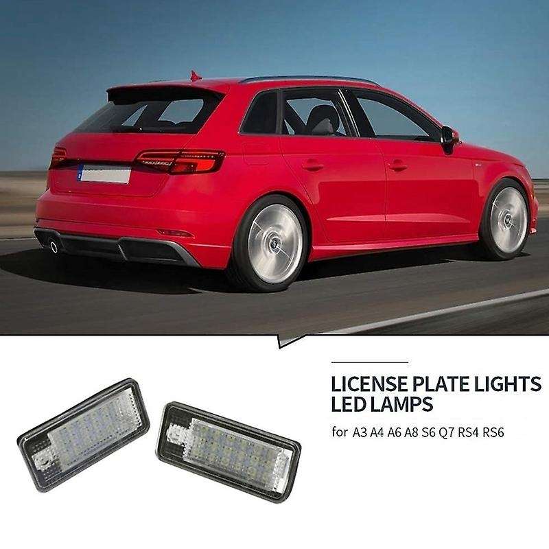 Car LED License Number Plate Light Lamp White for - A3 S3 8P A4 B6 B7 A5 A6 4F A8 S8 C6 Cabriolet