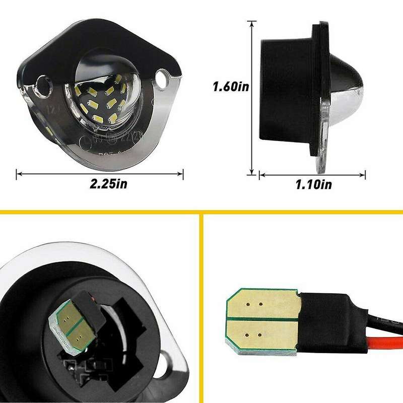 Car LED License Plate Light Powered for 1994-2004