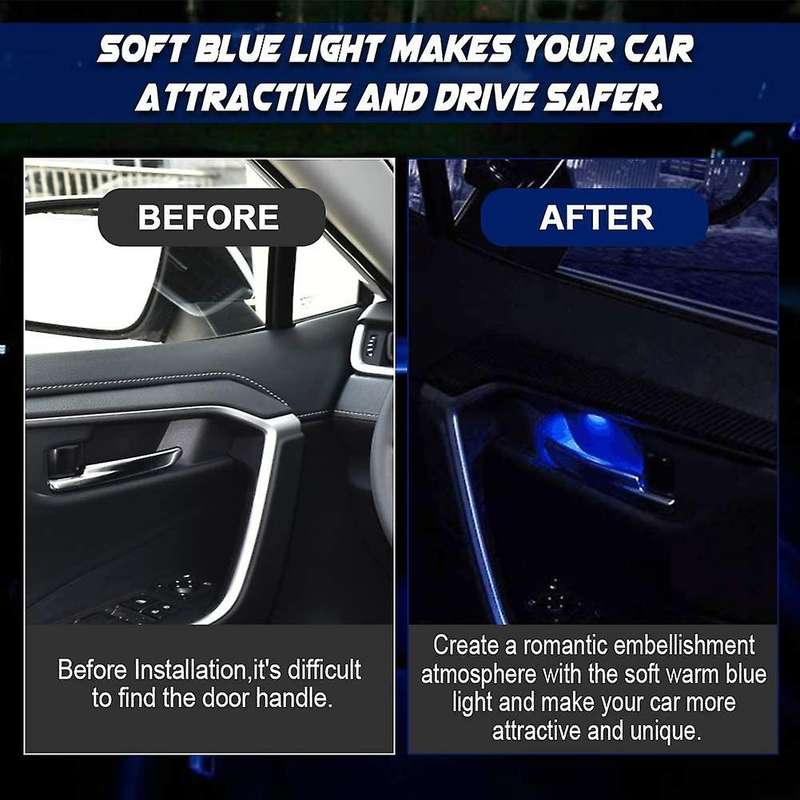 Car LED Light Inner Door Handle Bowl Mood Lighting Decorative Car Lamp for 2019-2020