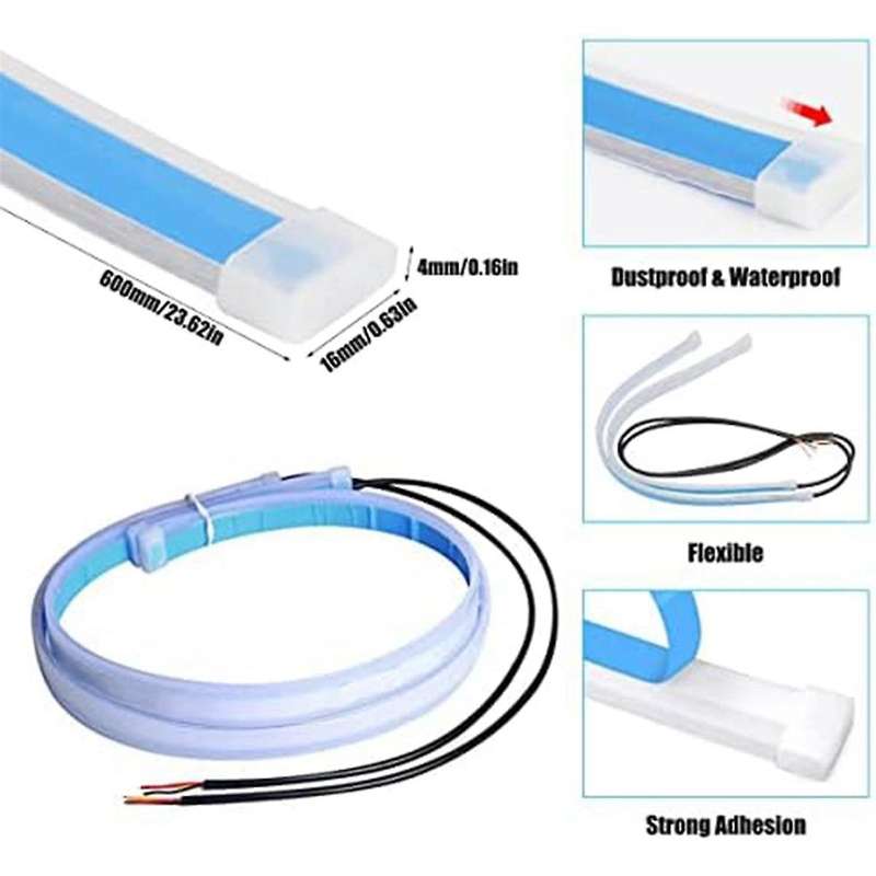 Car LED Light Bar, White Turn Signal Yellow Light Waterproof Car Daytime Running Light Bar for Truck