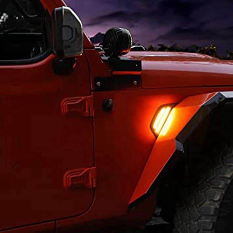 Car LED Marker Streamer Lights Flowing Water Turn Signal Signal Lamp for 2018-2021 Wrangler JL JT