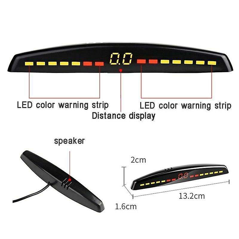 Car Led Parking Sensor Auto Car Detector Parktronic Display Reverse Backup Monitor System with 4 Bla