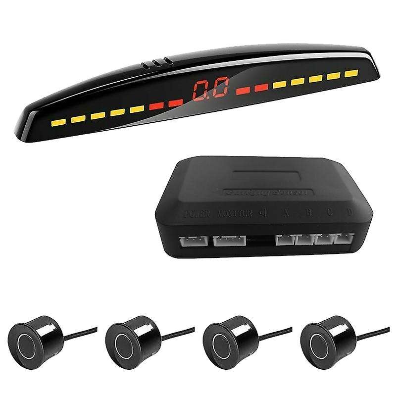 Car Led Parking Sensor Auto Car Detector Parktronic Display Reverse Backup Monitor System with 4 Bla