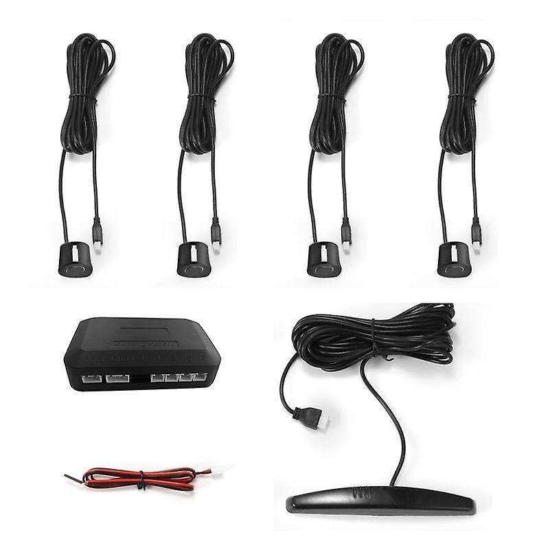 Car Led Parking Sensor Auto Car Detector Parktronic Display Reverse Backup Monitor System with 4 Bla