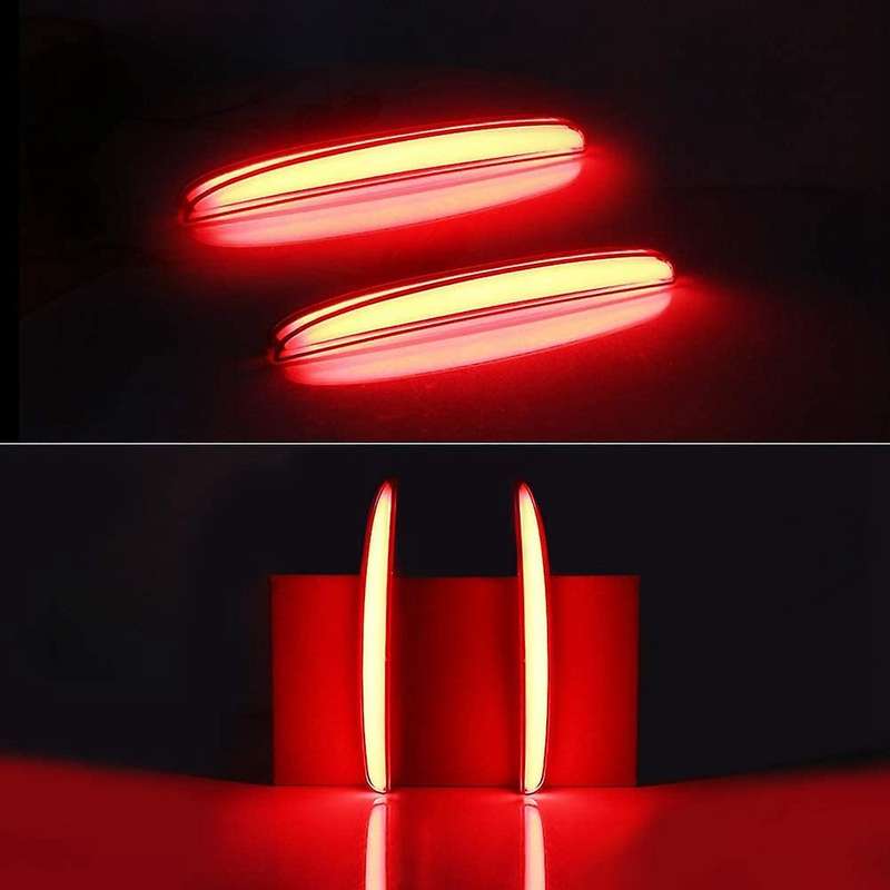 Car Led Rear Bumper Fog Lamp Brake Light Dynamic Turn Signal Reflector for Type R 2016-2018