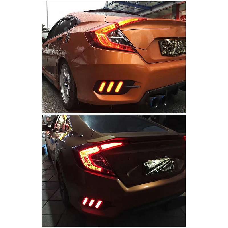 Car LED Rear Bumper Brake Light Compatible Honda Civic 10Th Gen 2016-2019