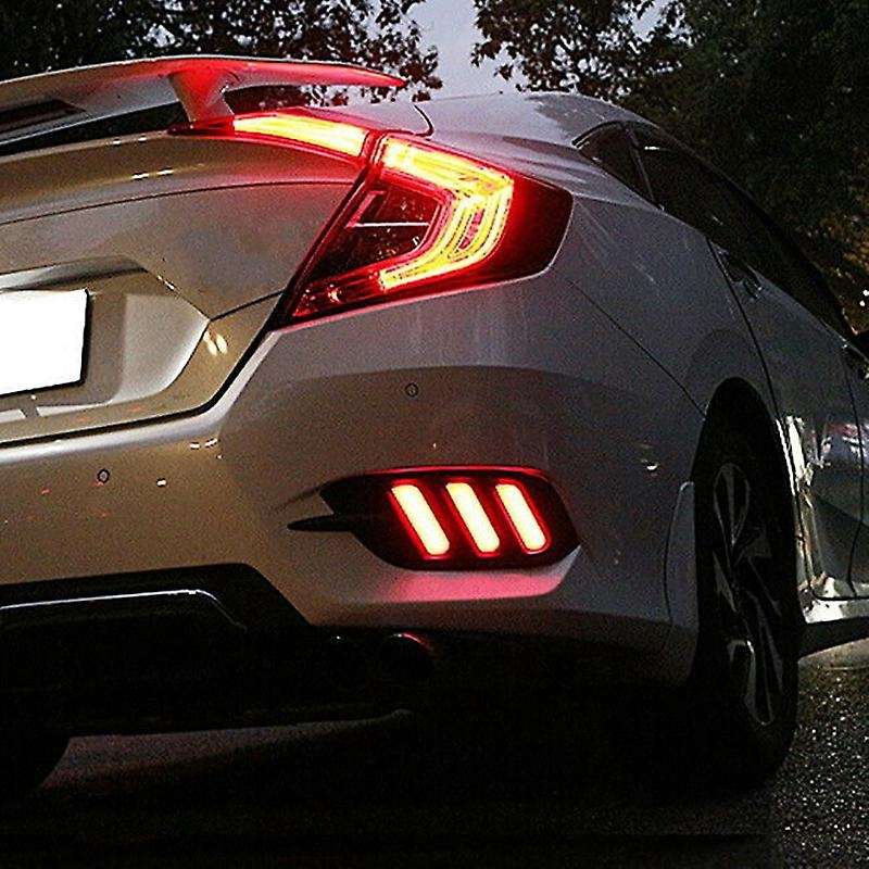 Car LED Rear Bumper Brake Light Compatible Honda Civic 10Th Gen 2016-2019