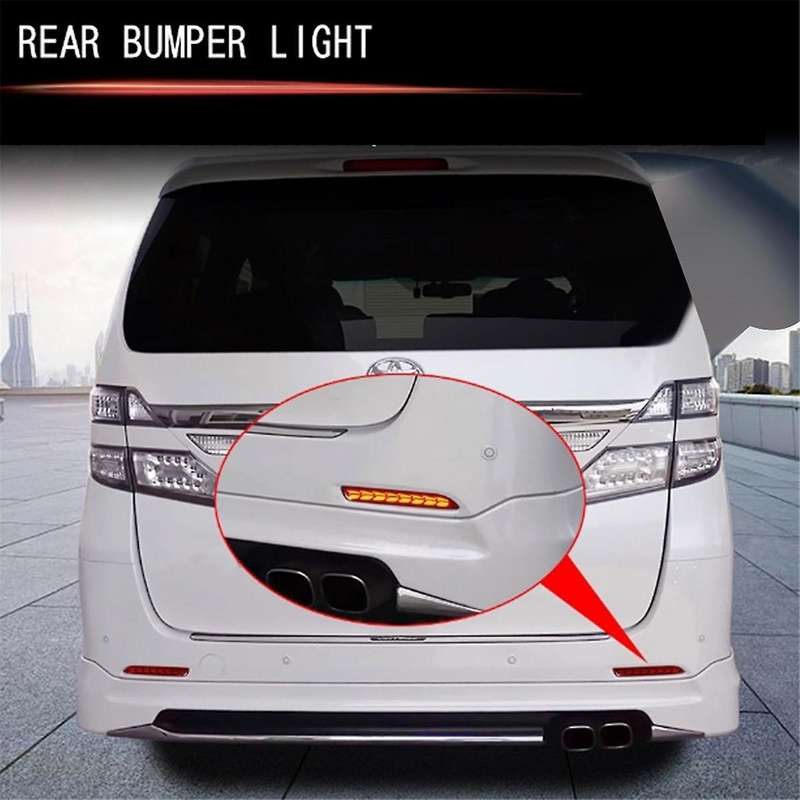 Car LED Rear Bumper Fog Lights Brake Lights Dynamic Turn Signal Lights for ALPHARD/VELLFIRE 20 Serie