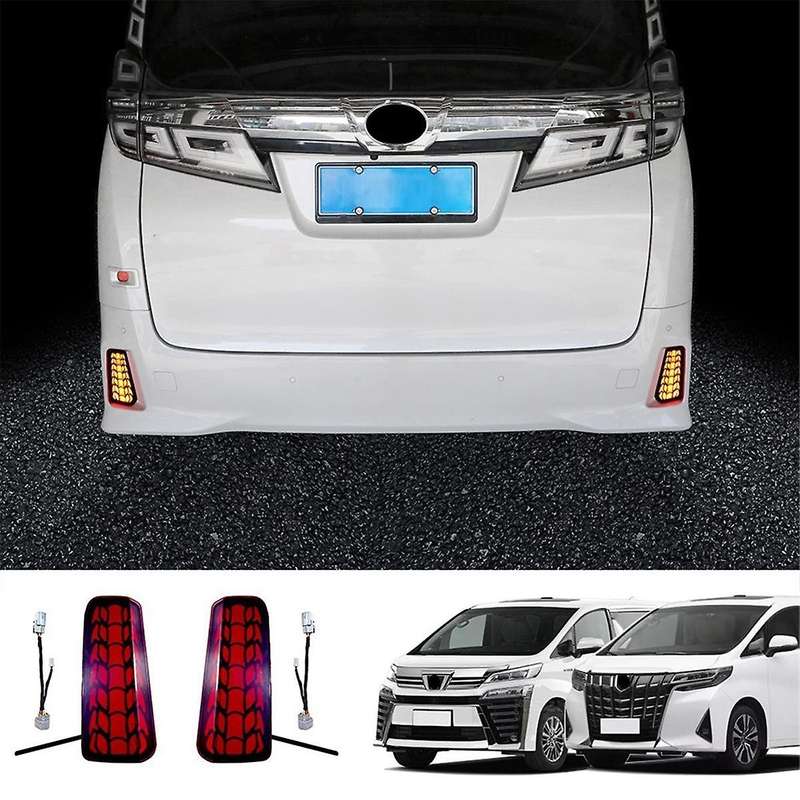 Car LED Rear Bumper Fog Lights Brake Lights Dynamic Turn Signal Lights for ALPHARD/VELLFIRE 30 Serie