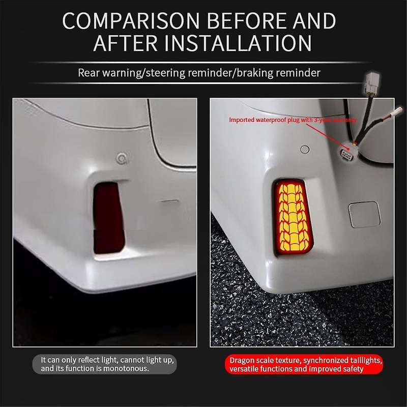 Car LED Rear Bumper Fog Lights Brake Lights Dynamic Turn Signal Lights for ALPHARD/VELLFIRE 30 Serie