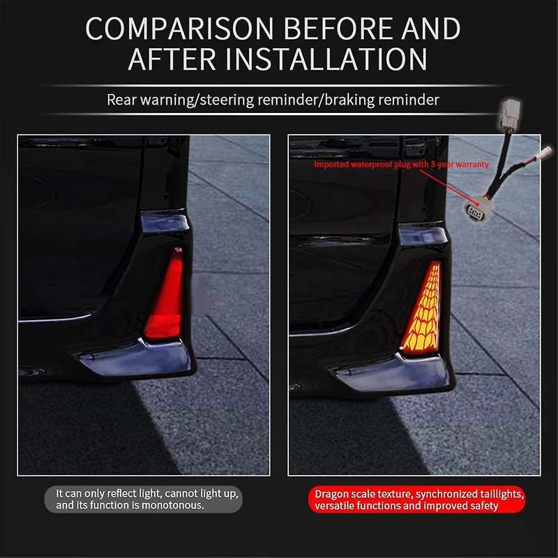 Car LED Rear Bumper Fog Lights Brake Lights Dynamic Turn Lights for VOXY/NOAH 80 Series
