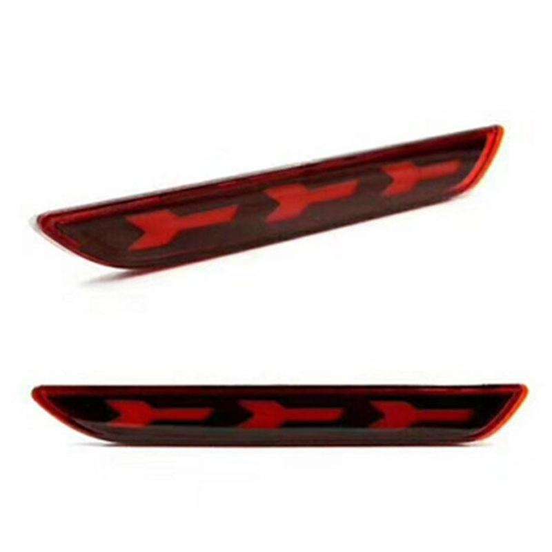 Car LED Rear Bumper Reflector Brake Tail Lights Fog Lamps Red Lens for 2015-2017