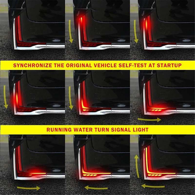 Car LED Rear Bumper Reflector Dynamic Brake Light Tail Lamp for VELLFIRE 40 Series 2023+ Turn Signal