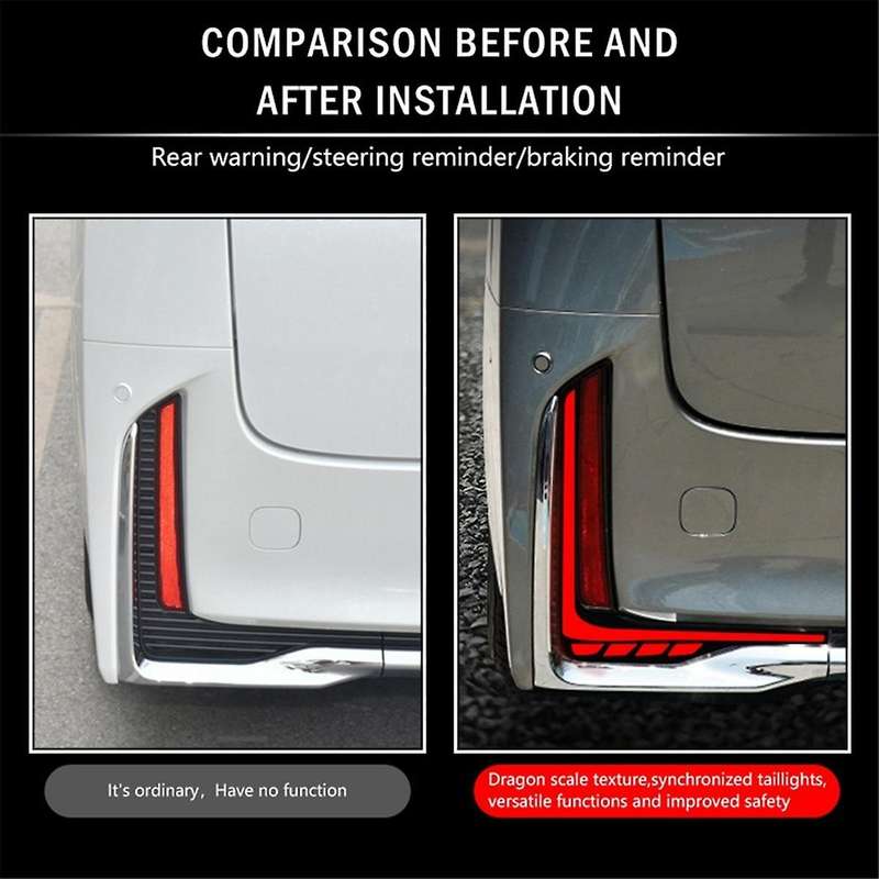 Car LED Rear Bumper Reflector Dynamic Brake Light Tail Lamp for VELLFIRE 40 Series 2023+ Turn Signal