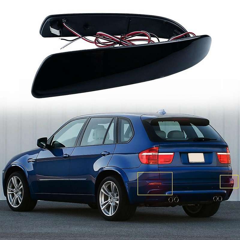 Car LED Rear Bumper Reflector Light Black Smoked Lens for E70 X5 2006-2013 63147158949 63217158950
