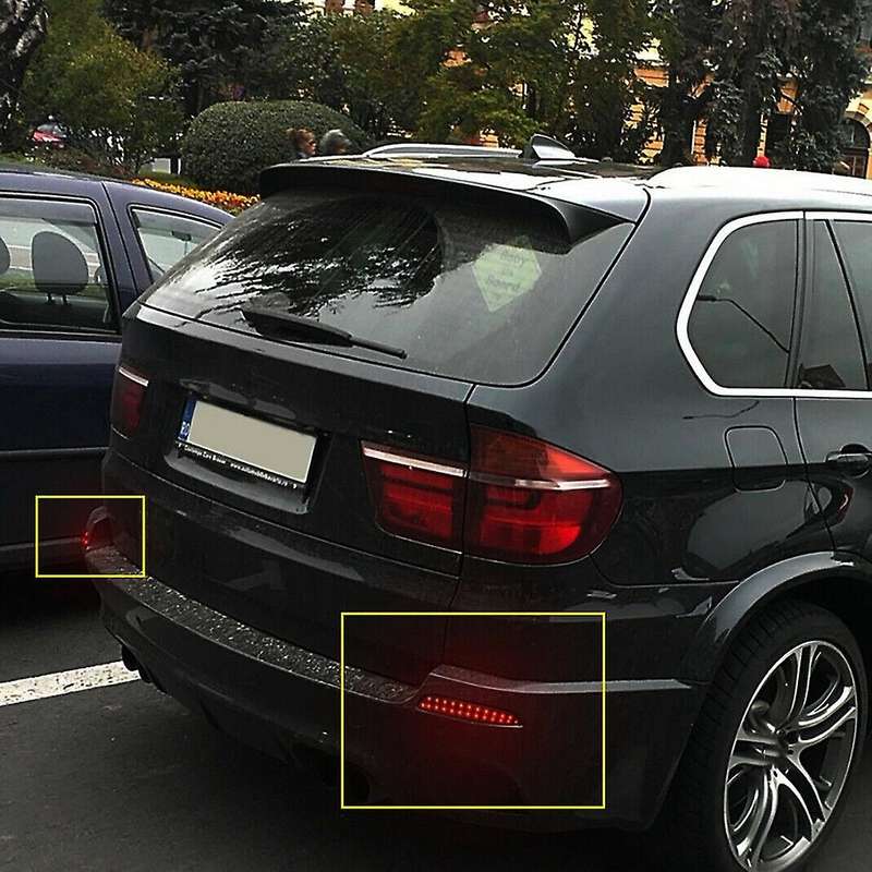 Car LED Rear Bumper Reflector Light Black Smoked Lens for E70 X5 2006-2013 63147158949 63217158950