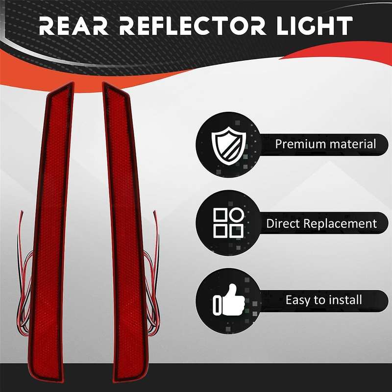Car LED Rear Bumper Reflector Light Taillight Fog Light Brake Light for Vellfire 40 Series 2023+ Red