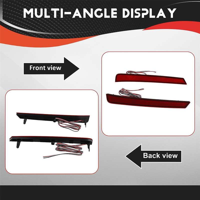 Car LED Rear Bumper Reflector Light Taillight Fog Light Brake Light for Vellfire 40 Series 2023+ Red
