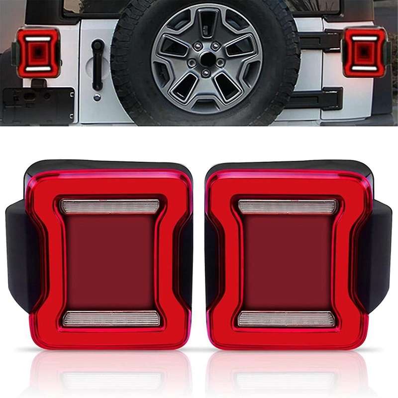 Car LED Rear Tail Lights Brake Reverse Turn Signal Side Marker Light for Wrangler JK 2007-2017 US Ve