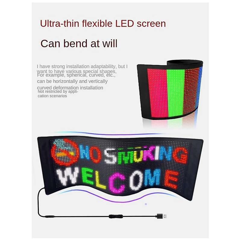 Car Led Screen Signage Flexible Display Scrolling Information Advertising Light Board Rear Window A