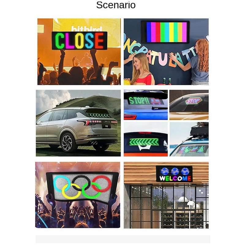Car Led Screen Signage Flexible Display Scrolling Information Advertising Light Board Rear Window A