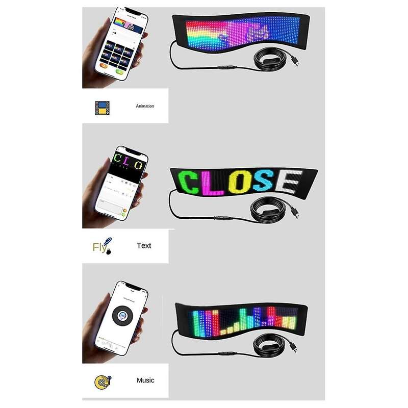 Car Led Screen Signage Flexible Display Scrolling Information Advertising Light Board Rear Window A