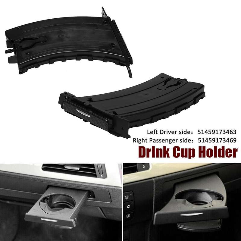 Car Left & Right Cup Holder Set with Trim Panel for E90 E91 E92 E93 2005-2012 51459173469 5145917346