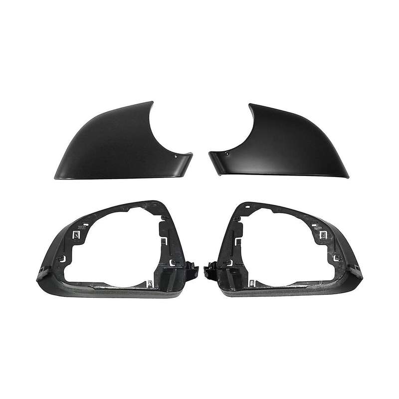Car Left & Right Side Door Mirror Lower Cover with Frame Black for 2017-2021