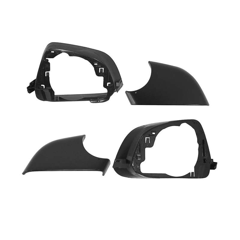 Car Left & Right Side Door Mirror Lower Cover with Frame Black for 2017-2021