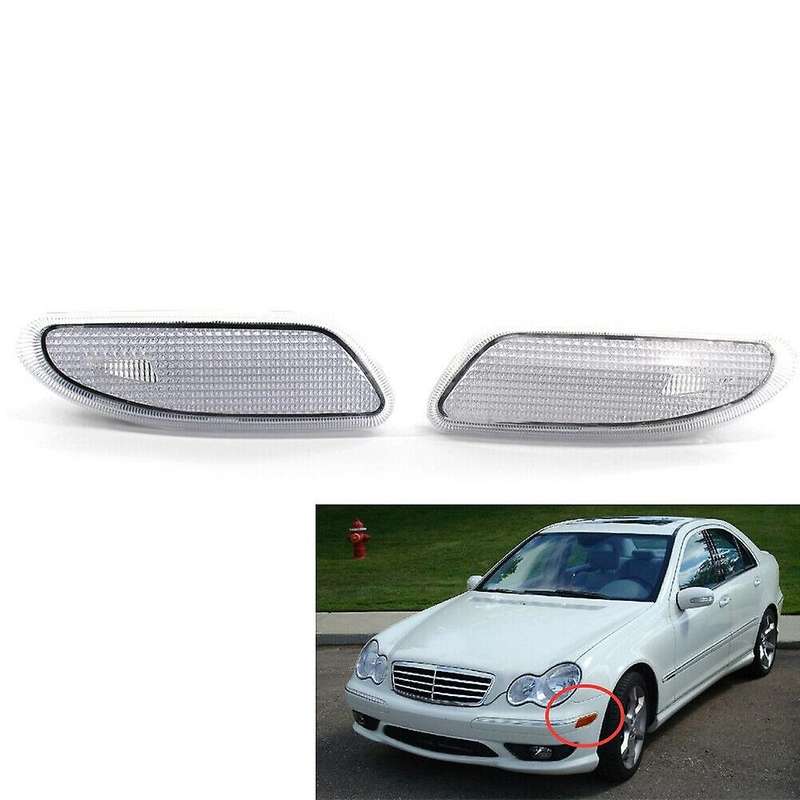 Car Left & Right Side Marker Light Turn Signal Clear for W203 C Class 2001-2007