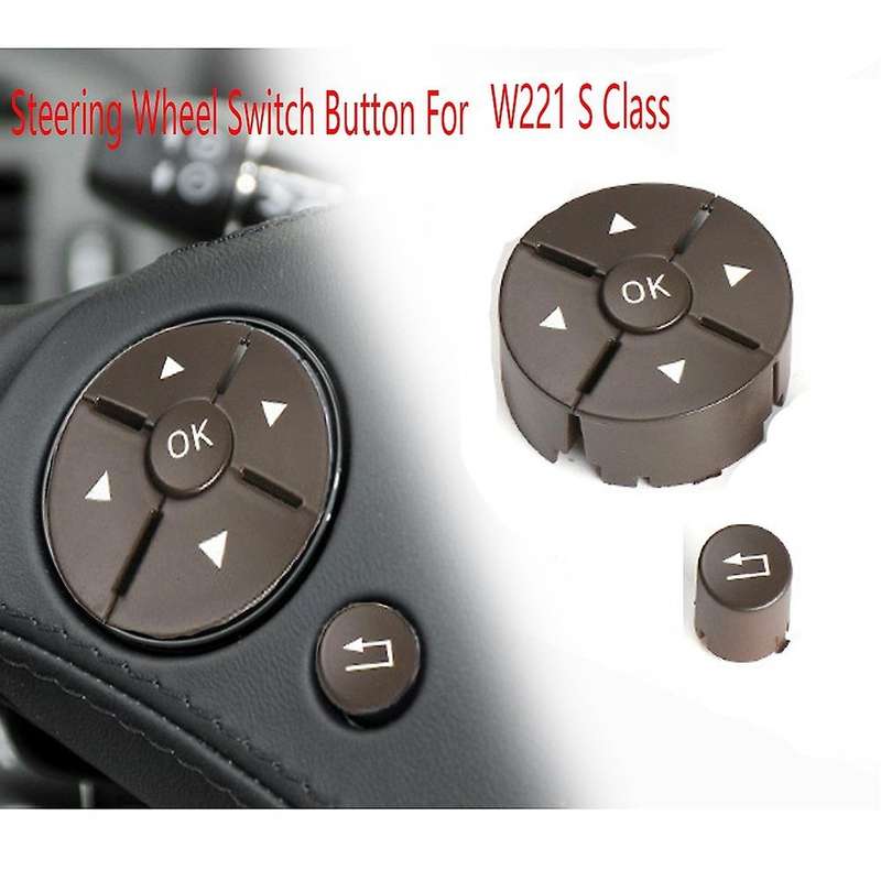 Car Left & Right Steering Wheel Switch Control Button Trim Cover Kit for W204X204W212 Beige