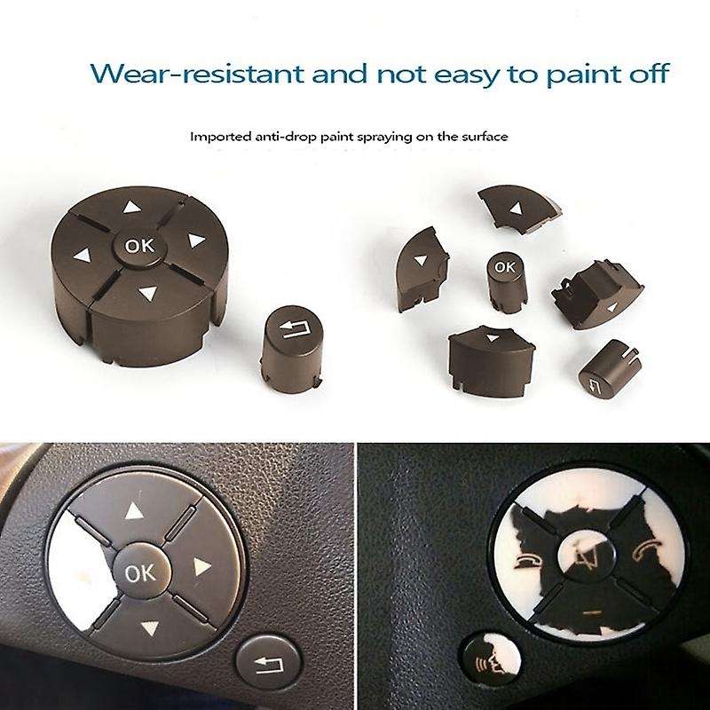 Car Left & Right Steering Wheel Switch Control Button Trim Cover Kit for W204X204W212 Beige