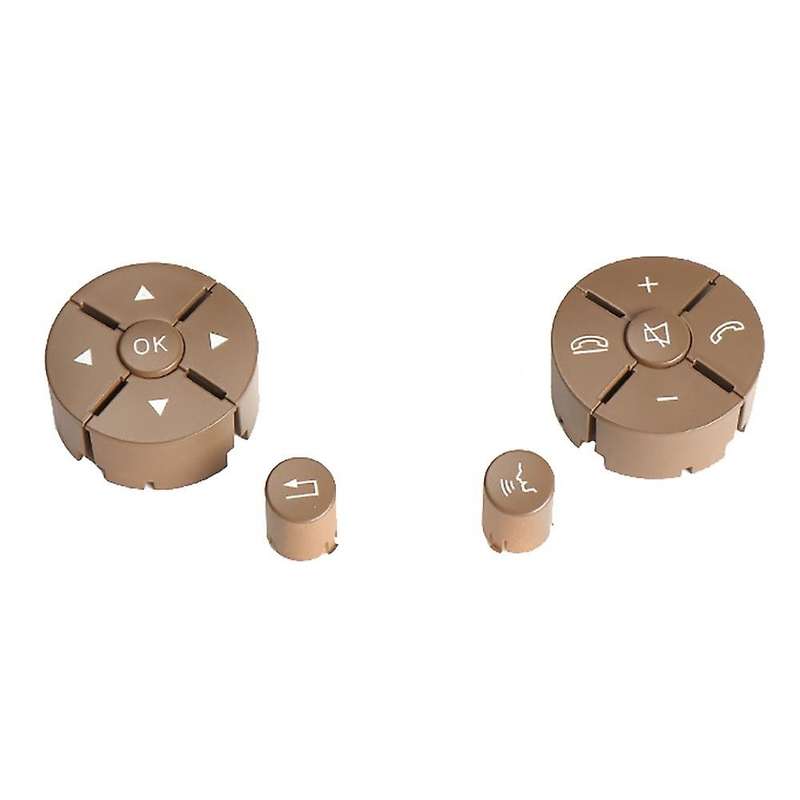 Car Left & Right Steering Wheel Switch Control Button Trim Cover Kit for W204X204W212 Beige