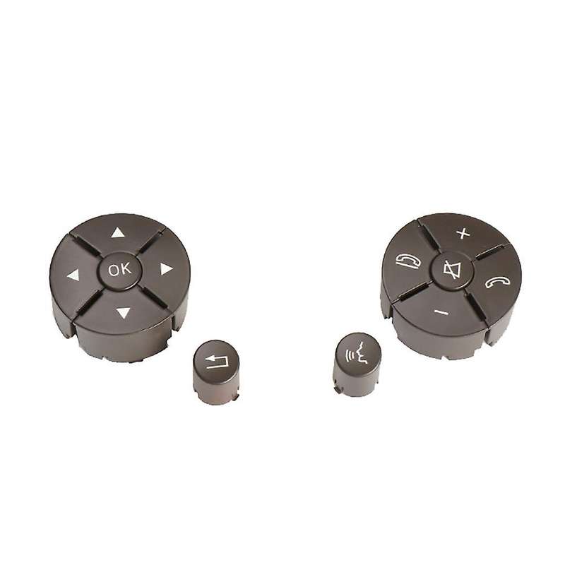 Car Left & Right Steering Wheel Switch Control Button Trim Cover Kit for W204X204W212 Brown