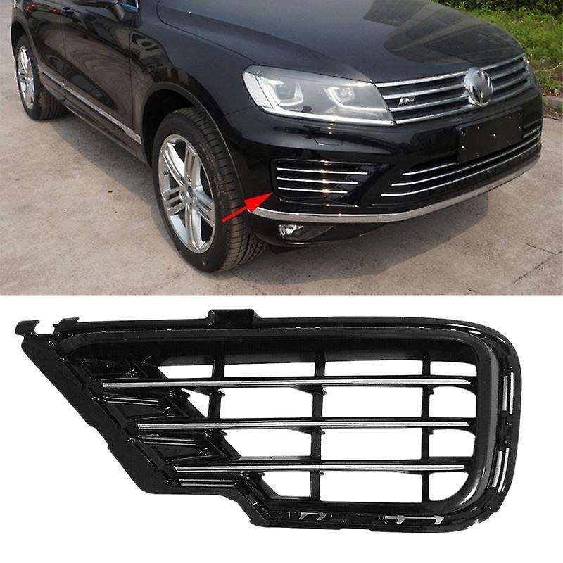 Car Left Front Bumper Fog Lamp Frame with Bright Strip Fog Lamp Grille for 2016-2018 7P6853665G