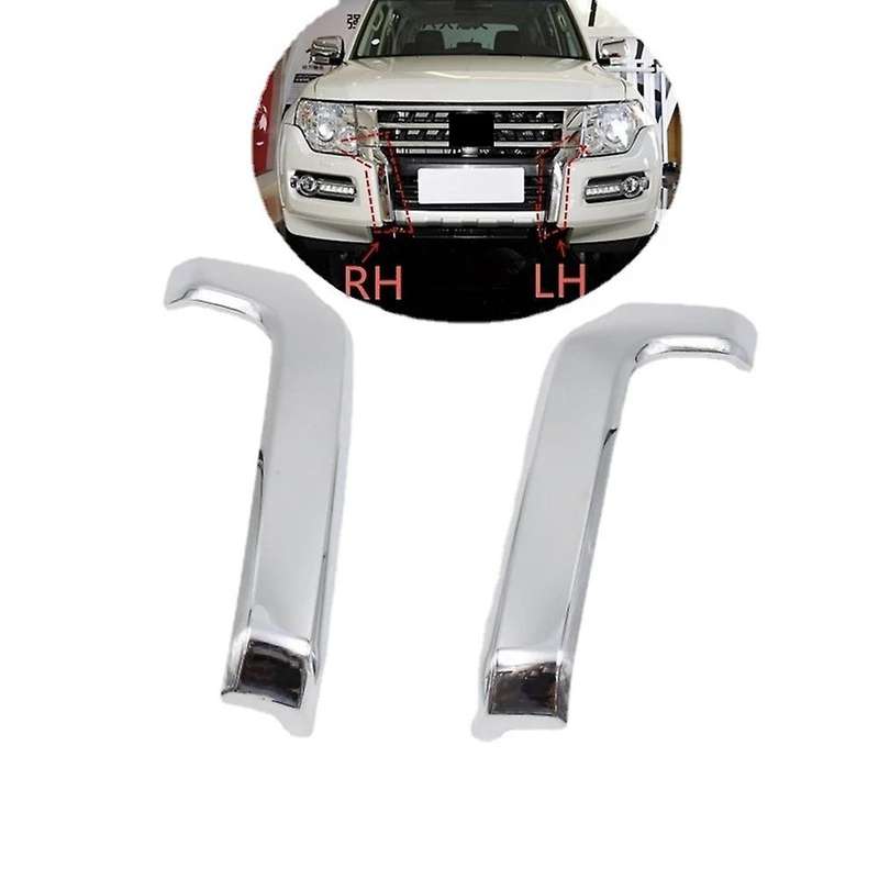 Car Left Front Bumper Grill Chrome Trim Molding Decorative Cover for Montero V93 V97 V98 2015-2017