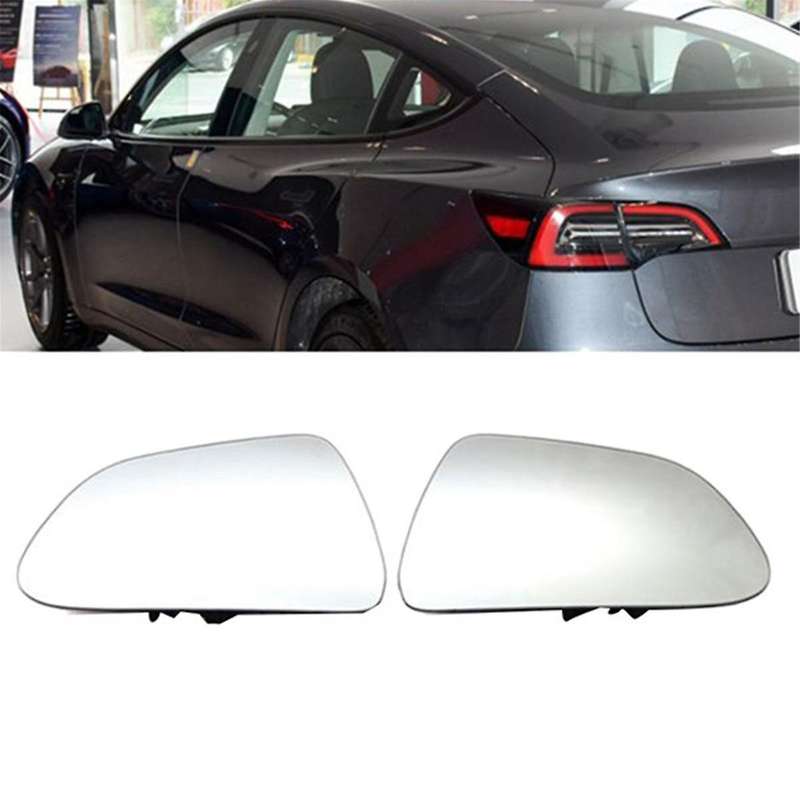 Car Left Front Heated Side Door Wing Rear View White Mirror Lens Glass for 2017-2022