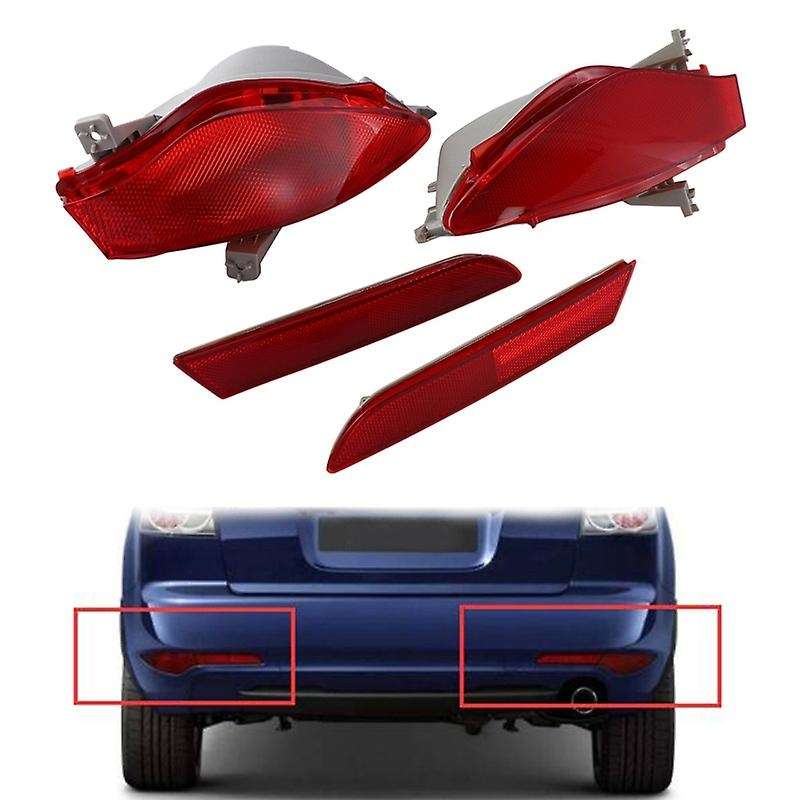 Car Left Rear Bumper Reflector Lights for CX7 -7 2008-2015 Tail Fog Light Housing Red Lens