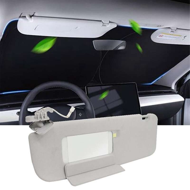 Car Left Side Drive Sunvisor Sunshade for Model 3 2017-2023 Sun Visor with Mirror Light 149040631d 1