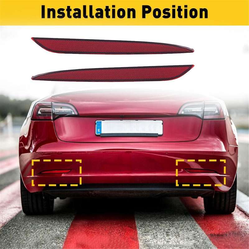 Car Left Tail Lamp Brake Light Cover Rear Bumper Reflector Cover 1077406-00-F for Model 3 2017-2022