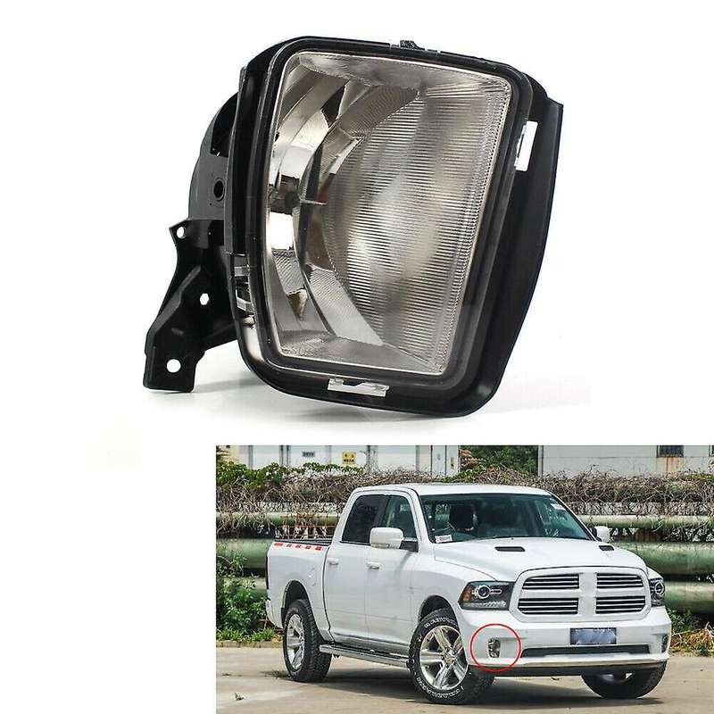 Car LHD Clear Lens Front Bumper Fog Lights Lamp with Bulbs for Ram 1500 2013-2018 Accessories 681048