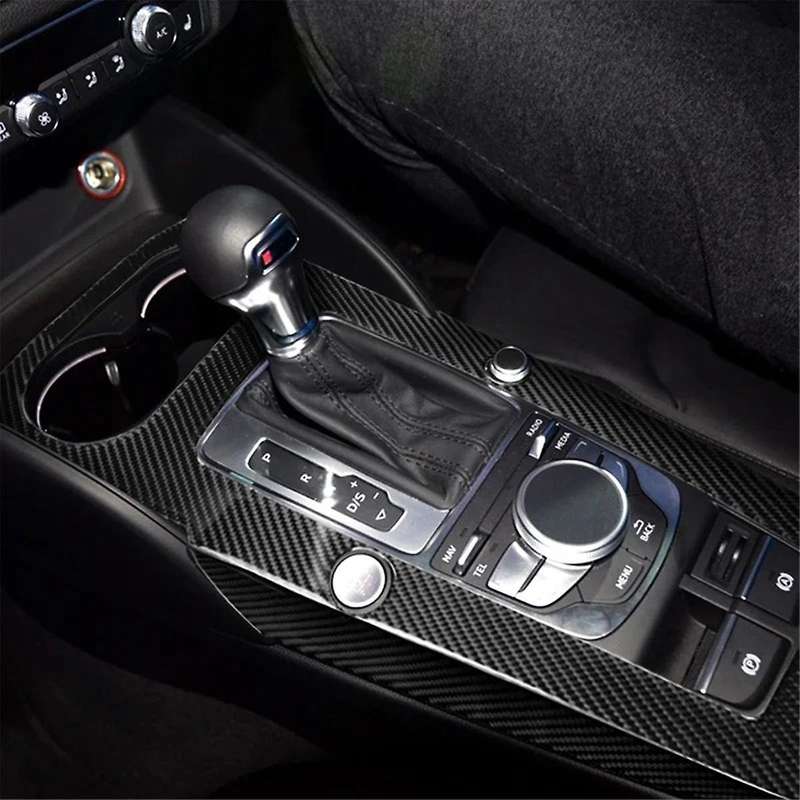 Car LHD Carbon Fiber ABS Center Console Gear Shift Panel Decoration Sticker Trim for A3 8V 2014-2018