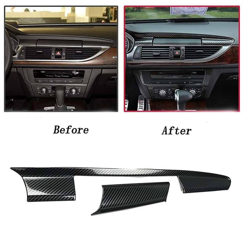 Car LHD Console Navigation Panel Decorative Cover Trim for A6 C7 2012-2018
