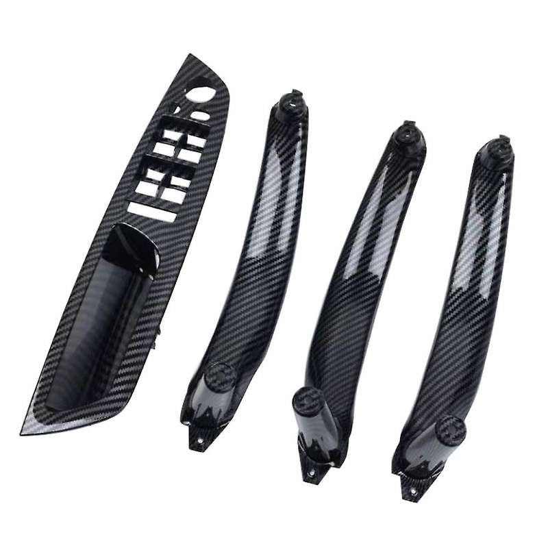 Car LHD Interior Carbon Fiber Style Door Handle Outer Cover Replacement for  X5 X6 E70 E71 E72 2007-