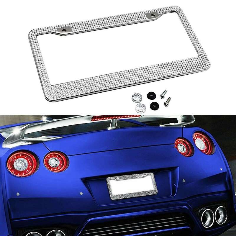 Car License Plate Frames for Luxury Rhinestone Frame Cover License Plate Frame