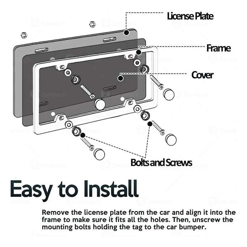 Car License Plate Frame Shield License Plate Holder License Plate Protection Car License Accessories