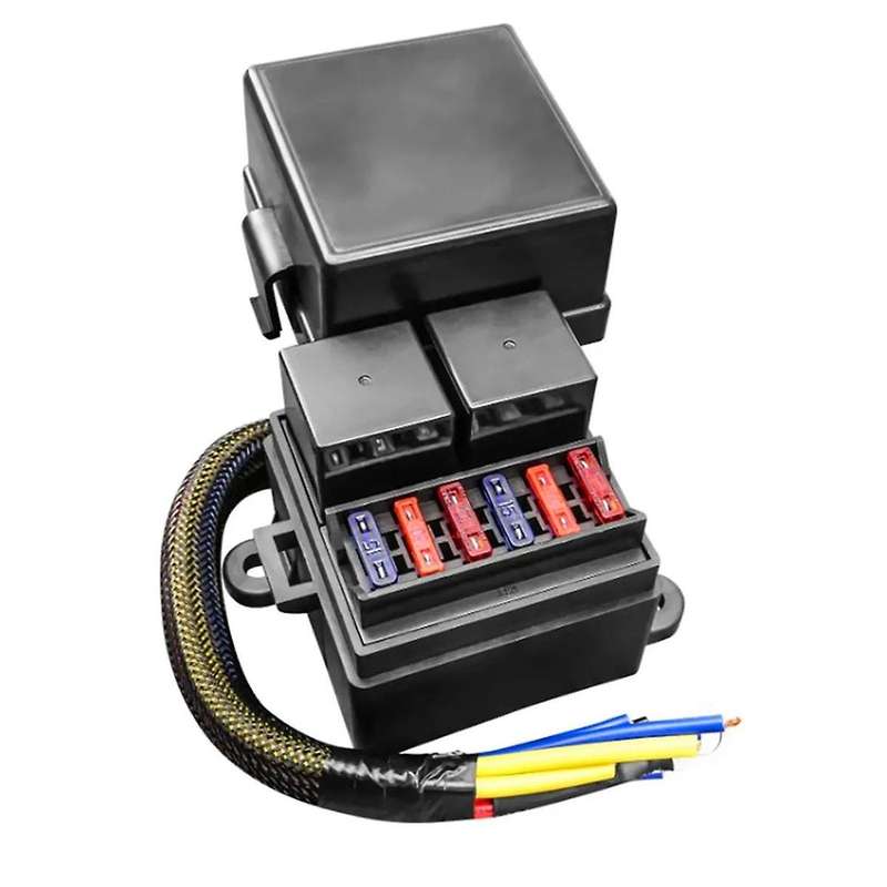 Car Marine RV Boat Truck Fuse Relay Box Waterproof Pre Wired Holder Block Parts 14V 6 Atc Fuse Hold